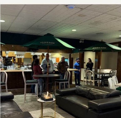 The bar at 1919 with leather seating